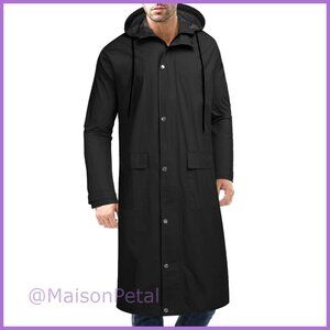 Waterproof Lightweight Long Raincoat with Hood for Active Outdoor Use